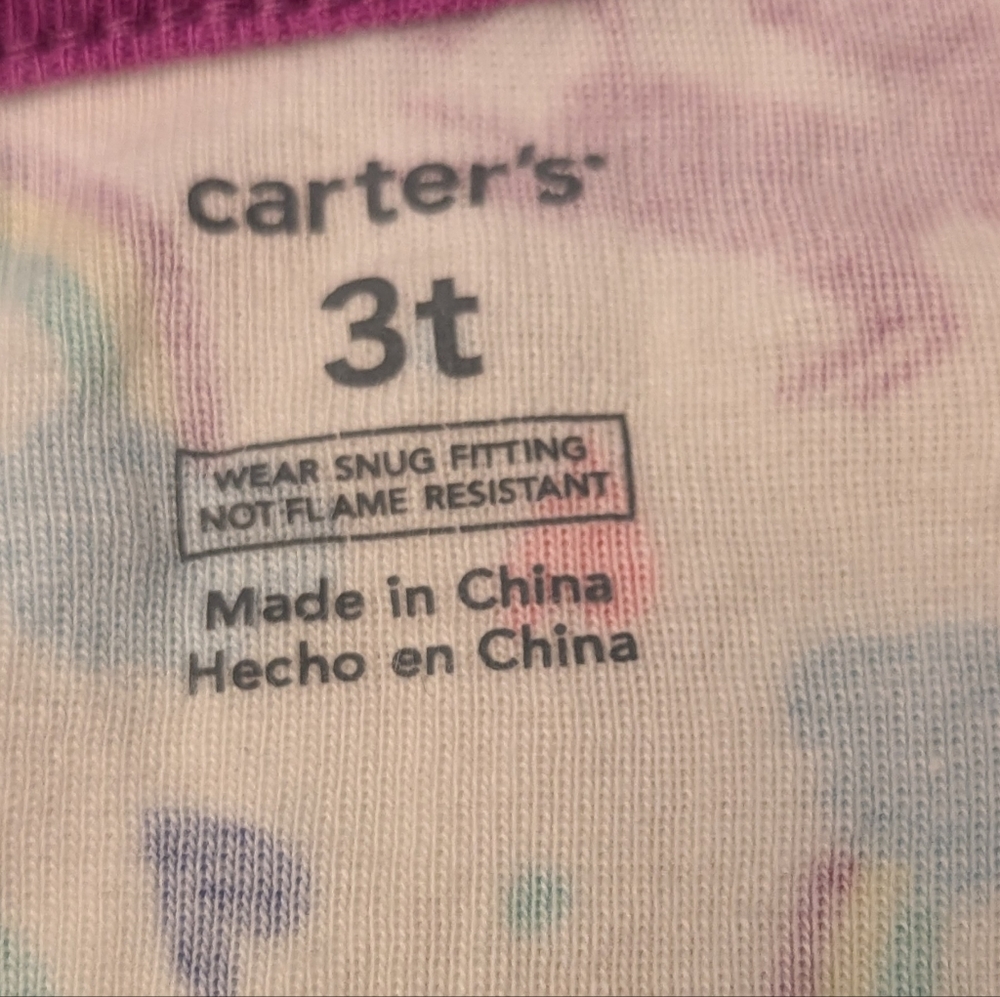 Carter's Colorful Unicorn Kids Pajamas/ 3T - Picture 5 of 5